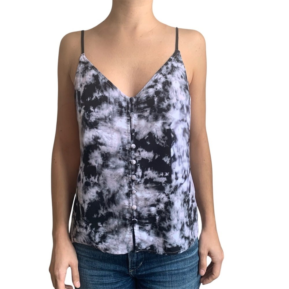 Revolve Black Tie Dye Tank Top Size XS Sanctuary Button Front Tank Camisole Top